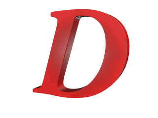 3D render of the text D