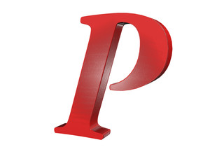 3D render of the text P