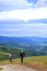 Obraz premium Summer hiking in the mountains.