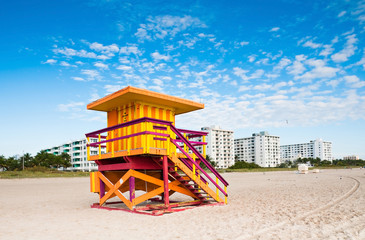 Lifeguard Tower in South Beach, Miami Beach, Florida