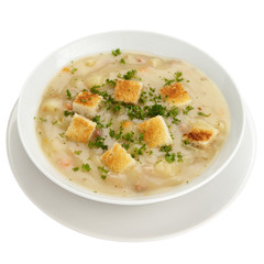 Kartoffelsuppe mit Brotcroutons