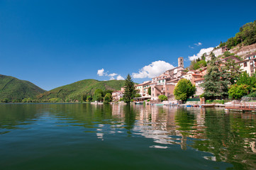 Piediluco lake, Terni, Umbria, Italy - obrazy, fototapety, plakaty
