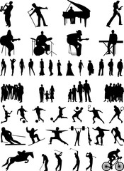 vector set of human silhouettes