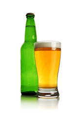 Bottle and a glass of beer