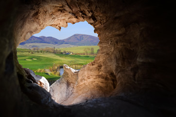 Cave hole to the outside