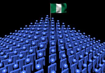 Pyramid of abstract people with Nigerian flag illustration