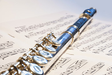 Flute instrument on the notes
