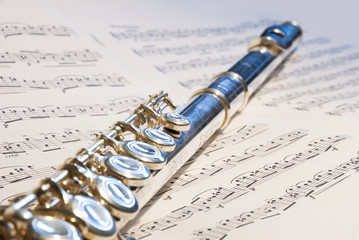 Flute instrument on the notes