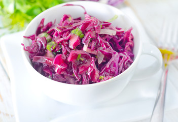 salad with blue cabbage