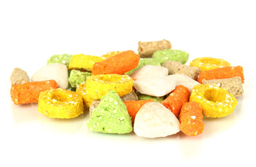 Dry dog treats isolated on white