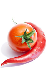 Chili pepper and tomato