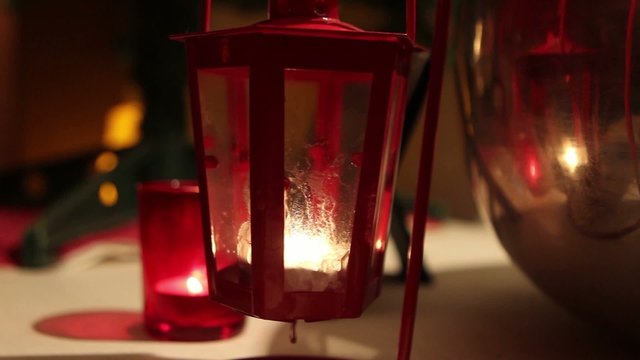 lanterne rouge et bougies