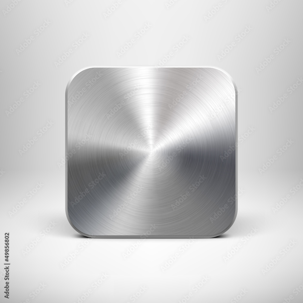 Poster technology app icon with metal texture for ui