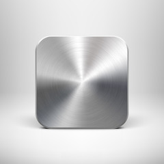 Technology app icon with metal texture for ui