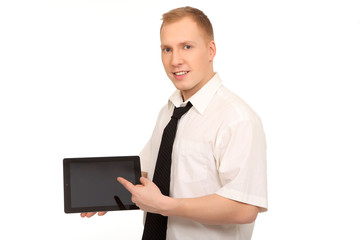 Geschäftsmann mit Tablet