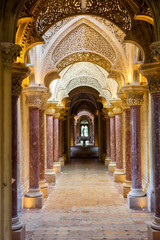Obraz premium Fairytale corridor of Monserrate Palace in Sintra town, Portugal