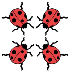Door stickers Ladybugs Four ladybug