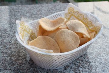 Prawn crackers chip.