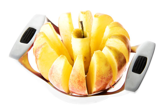 Fresh Apple Sliced With Slicer