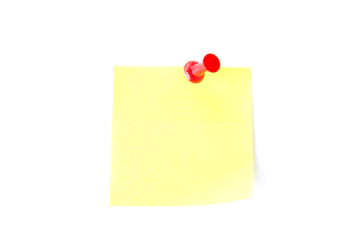 Yellow sticky note with pushpin