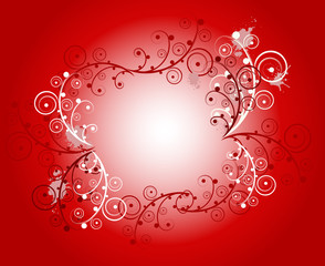 Floral frame with text space. Vector illustration