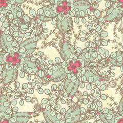 pattern with pink flowers