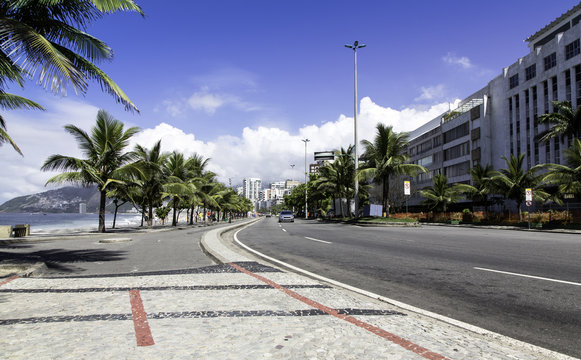 Road by Ipanema Beach in Rio de Janeiro