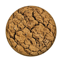 Parched planet, global warming concept, isolated