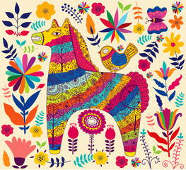 Fototapeta premium Vector decorative horse