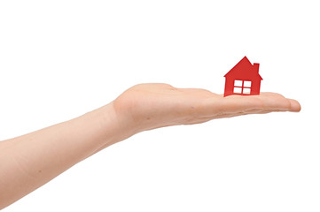 House icon in the hand, Isolated