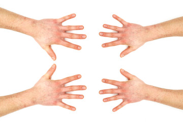 H&auml;nde auf den Tisch