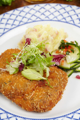 Schnitzel with salad