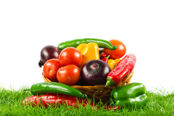 Fresh vegetable isolated on white background.  Healthy Eating. S