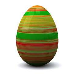 Painted 3d Easter egg with stripes