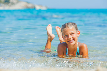 Young girl in the sea