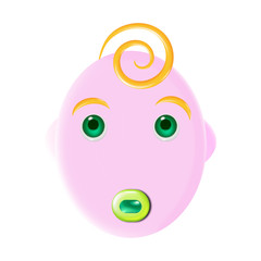 faccia di bambino con succhietto