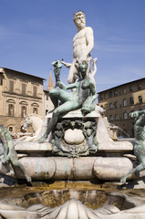 Naklejka premium fontanna -posejdona we Florencji