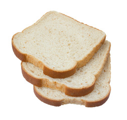 Cut wheat bread isolated on white