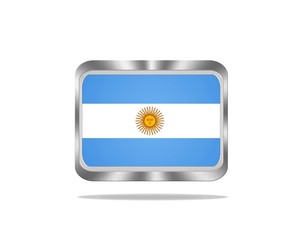 Metal Argentina flag.