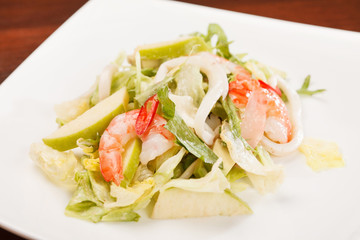 salad with calamari and shrimps