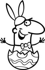 man as easter bunny cartoon for coloring