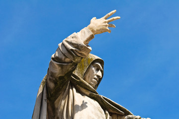 Girolamo Savonarola statue. Ferrara. Emilia-Romagna. Italy.