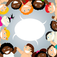 Kids with speech bubble