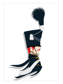 soldier portrait, navy blue uniform, white background clip art preview
