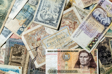 Fototapeta premium billets de banque du monde entier,argent,crise financière