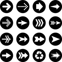 Set of arrows in circles