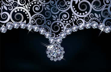 Diamond floral background, vector illustration