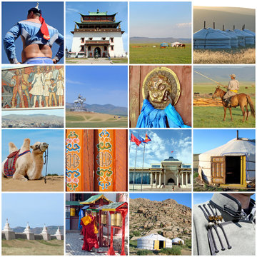 Collage carré Mongolie