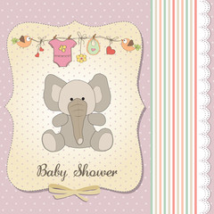 romantic baby girl announcement card