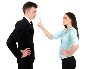 Isolated business couple